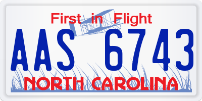NC license plate AAS6743