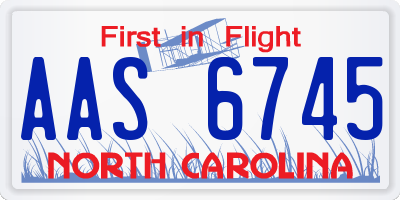 NC license plate AAS6745