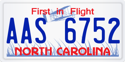 NC license plate AAS6752