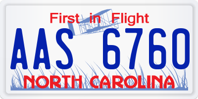 NC license plate AAS6760
