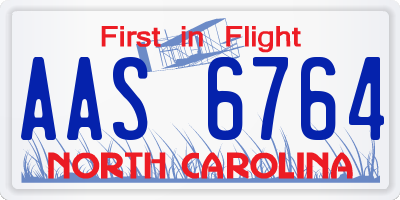 NC license plate AAS6764