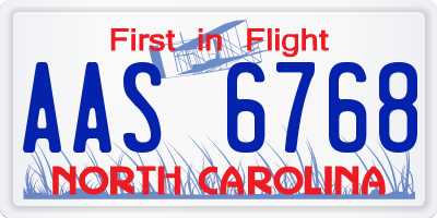 NC license plate AAS6768