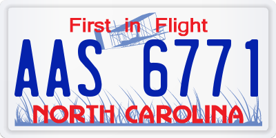 NC license plate AAS6771