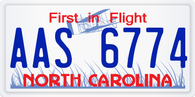 NC license plate AAS6774