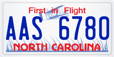 NC license plate AAS6780