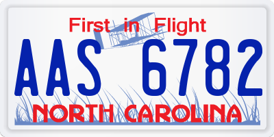 NC license plate AAS6782