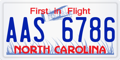 NC license plate AAS6786