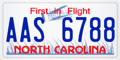 NC license plate AAS6788