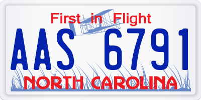 NC license plate AAS6791