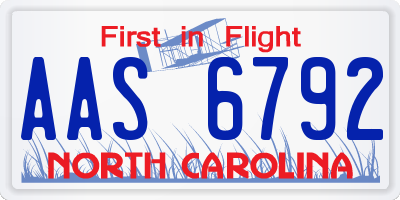 NC license plate AAS6792
