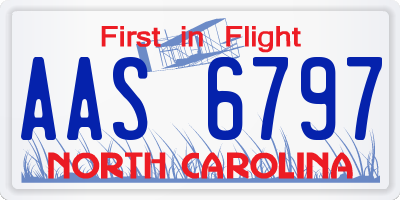 NC license plate AAS6797