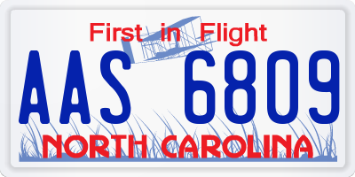 NC license plate AAS6809