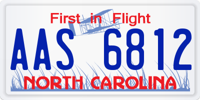 NC license plate AAS6812