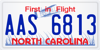 NC license plate AAS6813