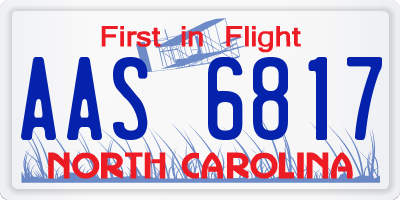 NC license plate AAS6817