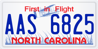 NC license plate AAS6825