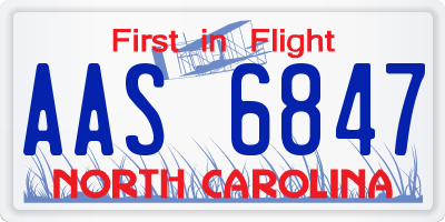 NC license plate AAS6847