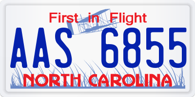 NC license plate AAS6855