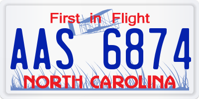 NC license plate AAS6874