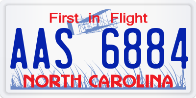 NC license plate AAS6884