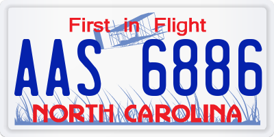 NC license plate AAS6886