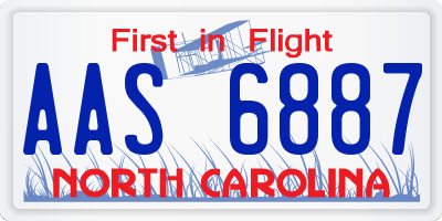 NC license plate AAS6887