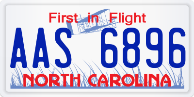 NC license plate AAS6896