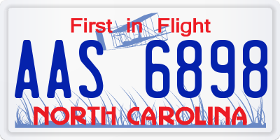 NC license plate AAS6898