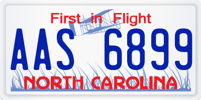 NC license plate AAS6899
