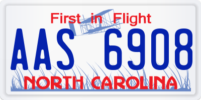 NC license plate AAS6908