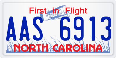NC license plate AAS6913