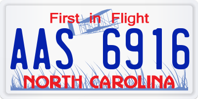 NC license plate AAS6916