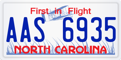 NC license plate AAS6935