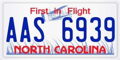 NC license plate AAS6939