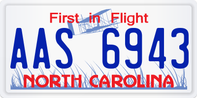NC license plate AAS6943