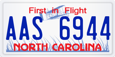 NC license plate AAS6944