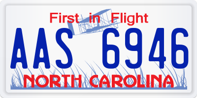 NC license plate AAS6946