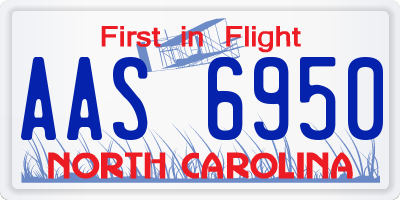 NC license plate AAS6950