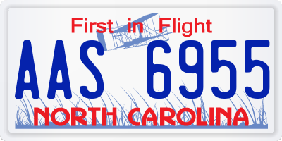 NC license plate AAS6955