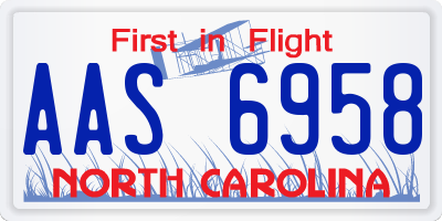 NC license plate AAS6958