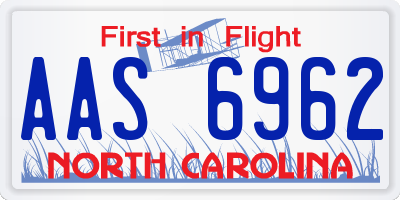 NC license plate AAS6962