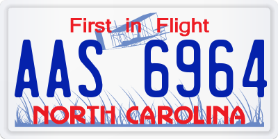 NC license plate AAS6964