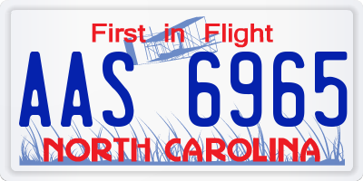 NC license plate AAS6965
