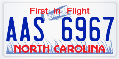 NC license plate AAS6967