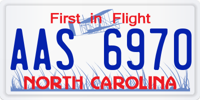 NC license plate AAS6970