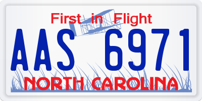 NC license plate AAS6971