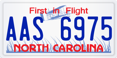 NC license plate AAS6975