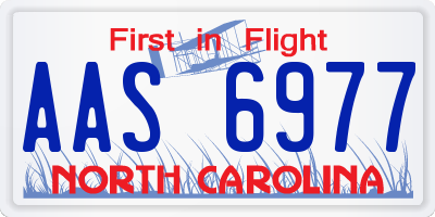 NC license plate AAS6977
