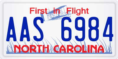 NC license plate AAS6984
