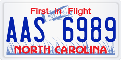 NC license plate AAS6989